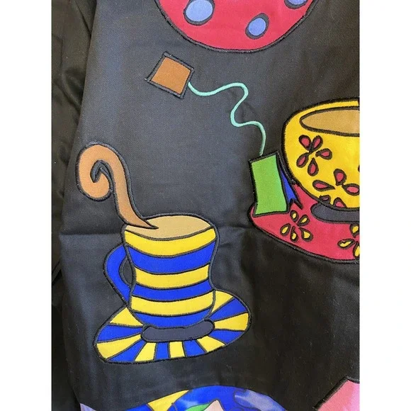 VTG SILKSCAPES Embroidered Artsy Whimsy Art To Wear Teapot Mad Hatter CUSTOM - Picture 14 of 16